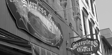Sipping coffee or tea at the Sleepless Goat at 91 Princess St. provides an alternative to drinking for underage students.