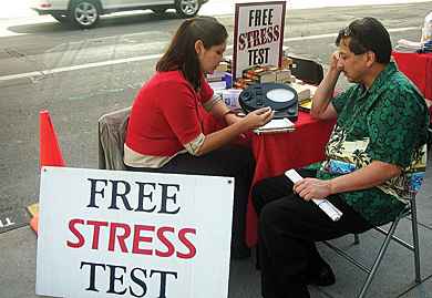 supplied Scientologists often offer a free stress test to evaluate a potential convert’s mental state.