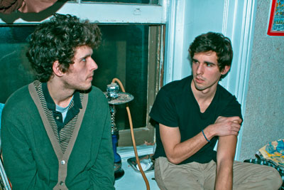 Blake Macfarlane (left) and Emre Amasyali have spun parties together since their second year