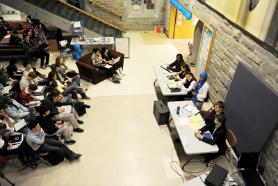 Getting involved in political initiative during university can mimic real world experiences.