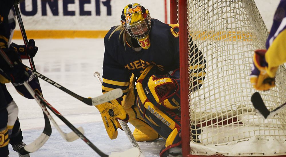 Caitlyn Lahonen made 61 of 63 saves last week