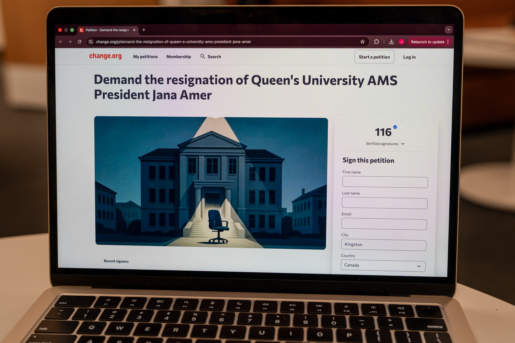 Students launch petitions calling for AMS president’s resignation